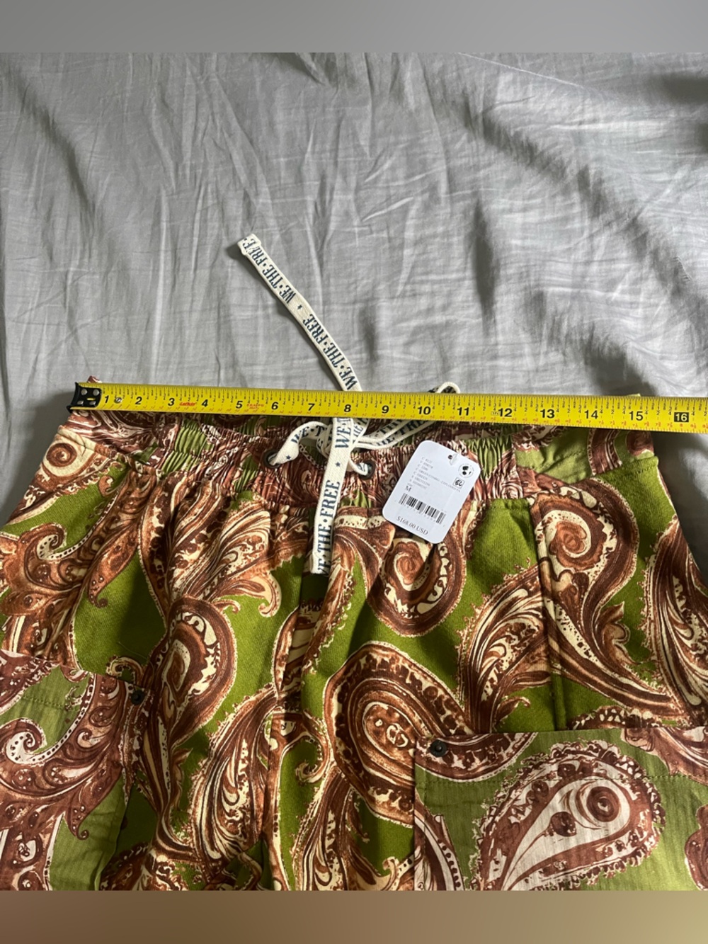 NWT Free People We the Free Jet Set Knit Pull On Pants in Green Combo $168 - Picture 6 of 11
